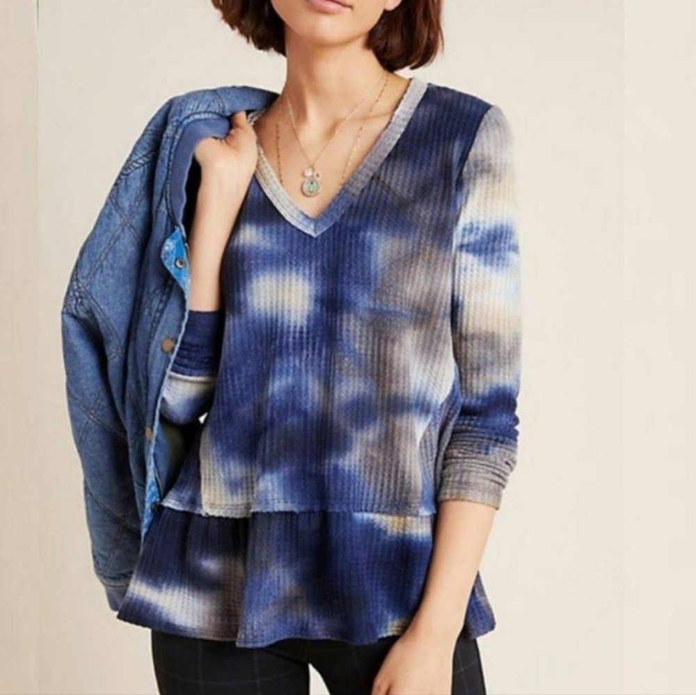 Eri + Ali Tie Dye Waffle Knit Tallie Top
